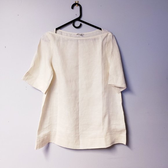 COS boatneck blouse Neutral 100% hemp Organic fabric expensive than linen NEW - Picture 4 of 5
